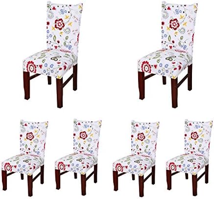 Jiuhong Stretch Removable Washable Short Dining Chair Protector Cover Slipcover (6, Style 09)