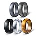 Egnaro Silicone Wedding Rings For Men,Stylish Silicone Wedding Bands,5/7 Rings Pack,Size 8-12,Comfortable fit,No-toxic,Skin Safe,Including Metallic Colored Styles