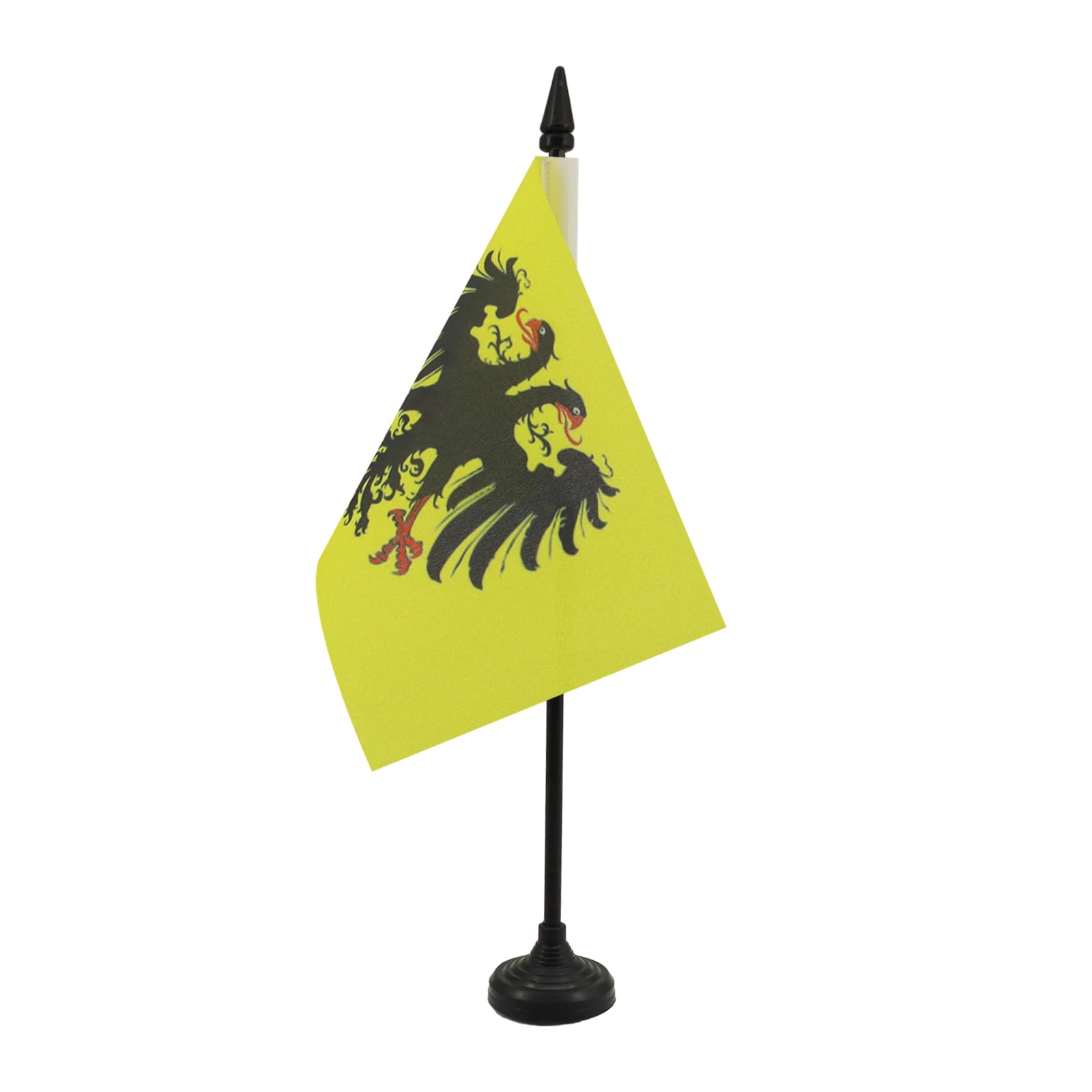 AZ FLAG - Holy Roman Empire 962-1806 Table Flag 4'' x 6'' - Kingdom of Germany Office Mini Banner 100% Polyester 15 x 10 cm - Mini Desk Flag with 10'' Pole and Black Plastic Base