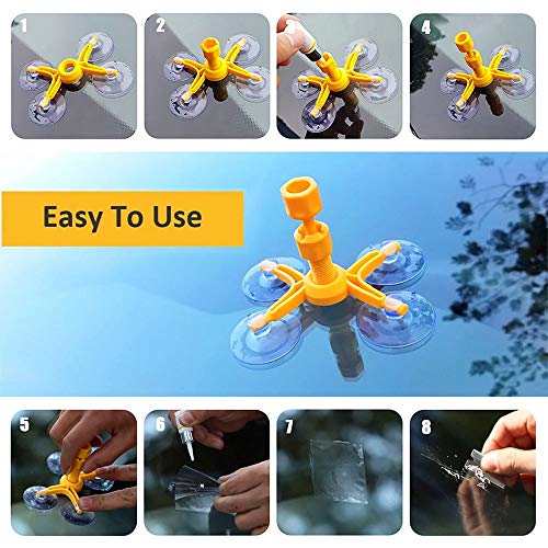 Manelord Car Windshield Repair Kit, Do it Yourself Windshield Repair Kit with Windshield Repair Resin for Repairing Auto Glass Windshield Crack Chips, Bulls-Eye, Spider Web, Star-Shaped, Half-Moon
