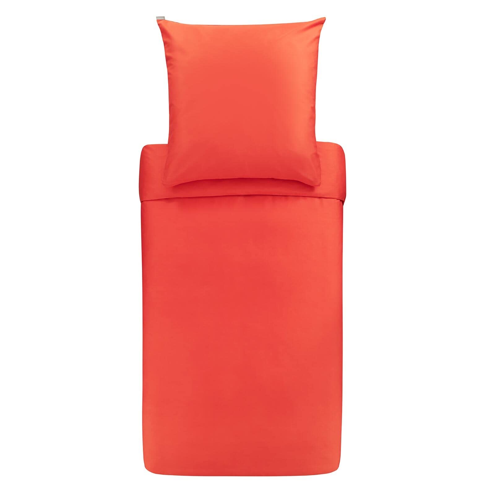 Bassetti 9324563 Plain Bed Linen 100% Cotton Satin in Tangerine 1191 Dimensions 135 x 200 cm