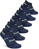 TM-MZS04-NVY_M Tesla Men's 6-Pairs Atheltic No Show Socks Cushioned Comfort w Mesh MZS04