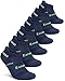 TM-MZS04-NVY_M Tesla Men's 6-Pack Atheltic No Show Socks Cushioned Comfort w Mesh MZS04