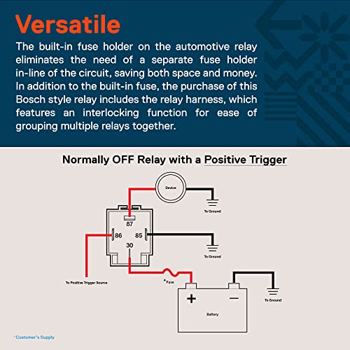 6 Pack 4Pin 12V Bosch Style Fused Relay Switch Kit [Interlocking