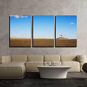 3 Piece Canvas Wall Art - The Simple Beauty of The Scenery - Modern Home Art Stretched and Framed Ready to Hang - 16"x24"x3 Panels