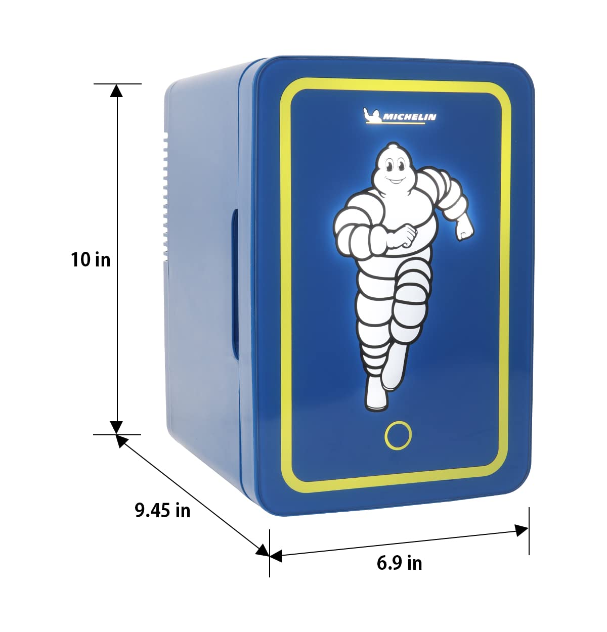 MICHELIN Mini Fridge - Refrigerator for Bedroom Office, Portable Table Top Beverage Cooler, 12V 110V Refrigerador For Drinks, Soda, Wines, Use In Car, Dorm, Outdoor, Patio, 8 Can