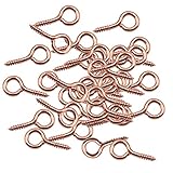 MonkeyJack Mini Screw Eye Pins Bail Peg for Jewelry DIY Pack of 50 - Rose Gold