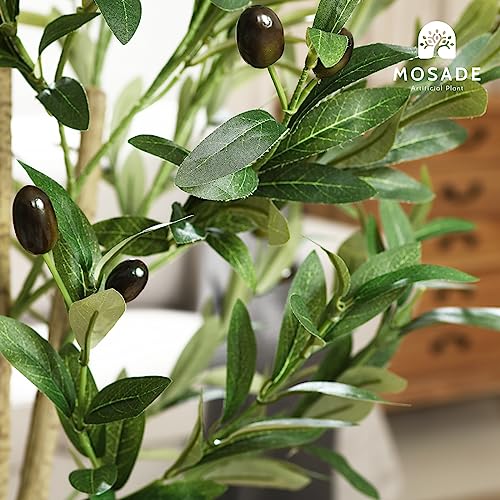 MOSADE Artificial Olive Tree 6 Feet Fake Olive Silk Plant and Handmade