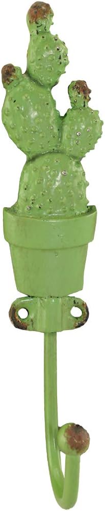 World Buyers Green Potted Cactus Wall Hook (Prickly Pear)