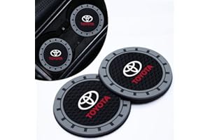 INTERTEST Car Coasters for Toyota Corolla Avalon Camry Prius Allion RAV4 Highlander, Silicone Non-Slip Car Cup Holder Coasters Car Coaster Interior Accessories 2Pcs-Black
