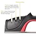 Koolife Knife Sharpener with 3 Stage Sharpening System for Steel, Ceramic and Pocket knives,Red/Black