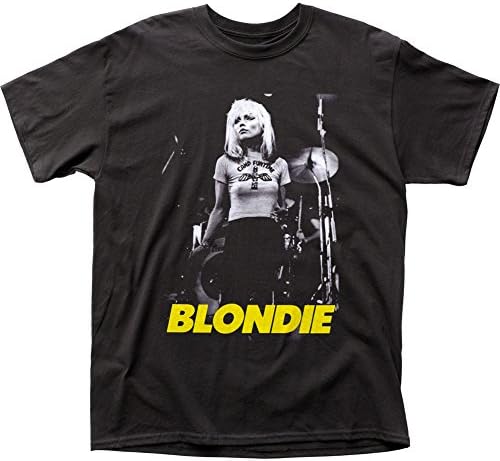 Blondie Rock Band Music Group Funtime on Stage Drum Set Adult T-Shirt Tee