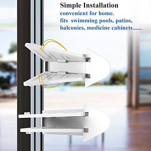 Sliding Door Locks for Baby Safety, 5 Packs Child Proofing Locks for Sliding Closet Patio Glass Windows Door Lock No Tools Needed Easy Installation - Thumbnail 3