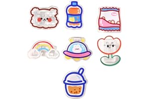 7pcs Cartoon Acrylic Binder Clips 27mm Notes Letter Paper Clip Kawaii Accessories Binding Securing Office Supplies Stationery