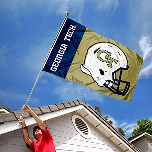 College Flags and Banners Co. Georgia Tech Yellow Jackets Football Helmet Flag - Thumbnail 2