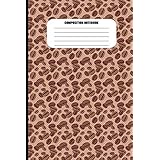 Composition Notebook: Coffee Beans Pattern with Textile Texture Look (100 Pages, College Ruled)