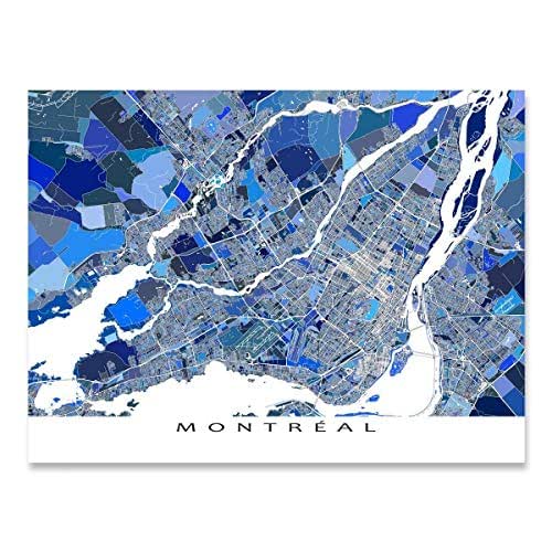 Montreal Map Art, Canada, Quebec, City Street Art Poster