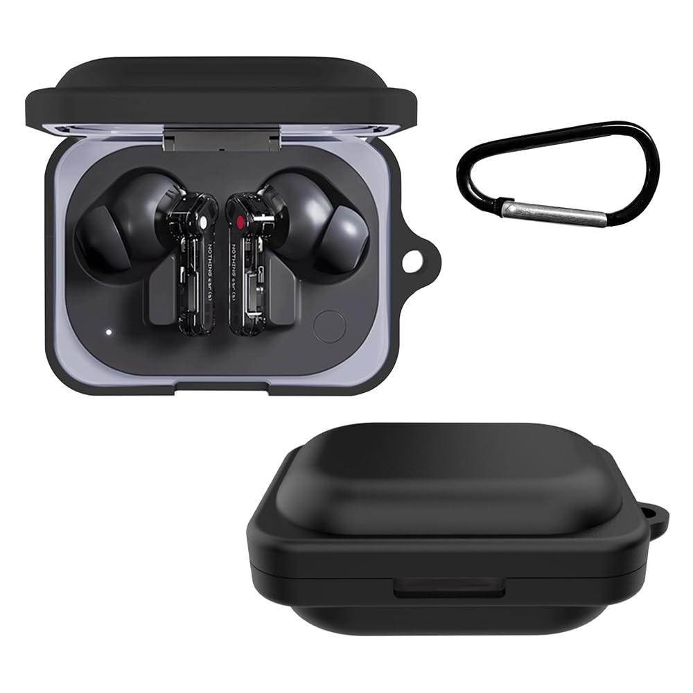 Lemxiee Flexible silicone case for Nothing Ear (a) case,Protective cover for Nothing Ear (a) (2024) -Black