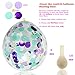 Mermaid Confetti Balloons 20pcs, White Dark Purple Light Purple Aqua Blue Gold Confetti Balloon 12