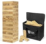 Tailgating Pros Giant Wooden Tumbling Timbers - 60 Blocks - Stacking Game - W/ Carrying Case
