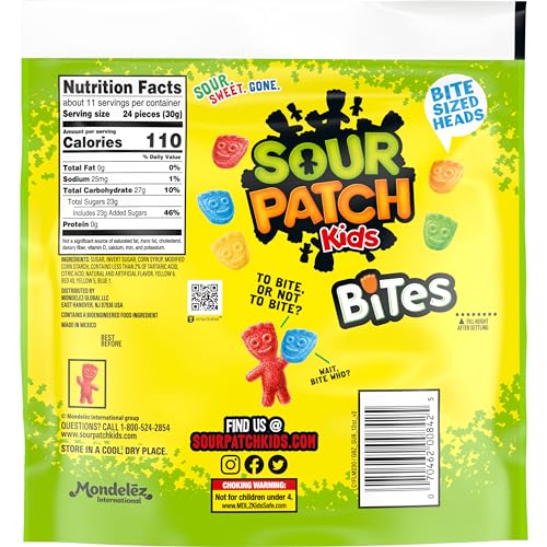 SOUR PATCH KIDS BITES SOFT & CHEWY CANDY, 12 OZ