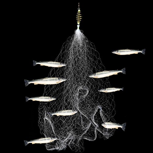 Net for Fish Bait Net Casting Net Fish Nets for Fishing,SMYTShop Wholesale Fishing Net Trap Design Copper Shoal Winter Fishing Net Luminous Beads Swivel Fishing Tackle Fishnet (2.52.5cm)