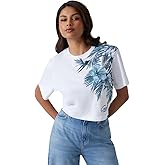 Guess Womens Eco Short Sleeve Logo Palm Print Tee
