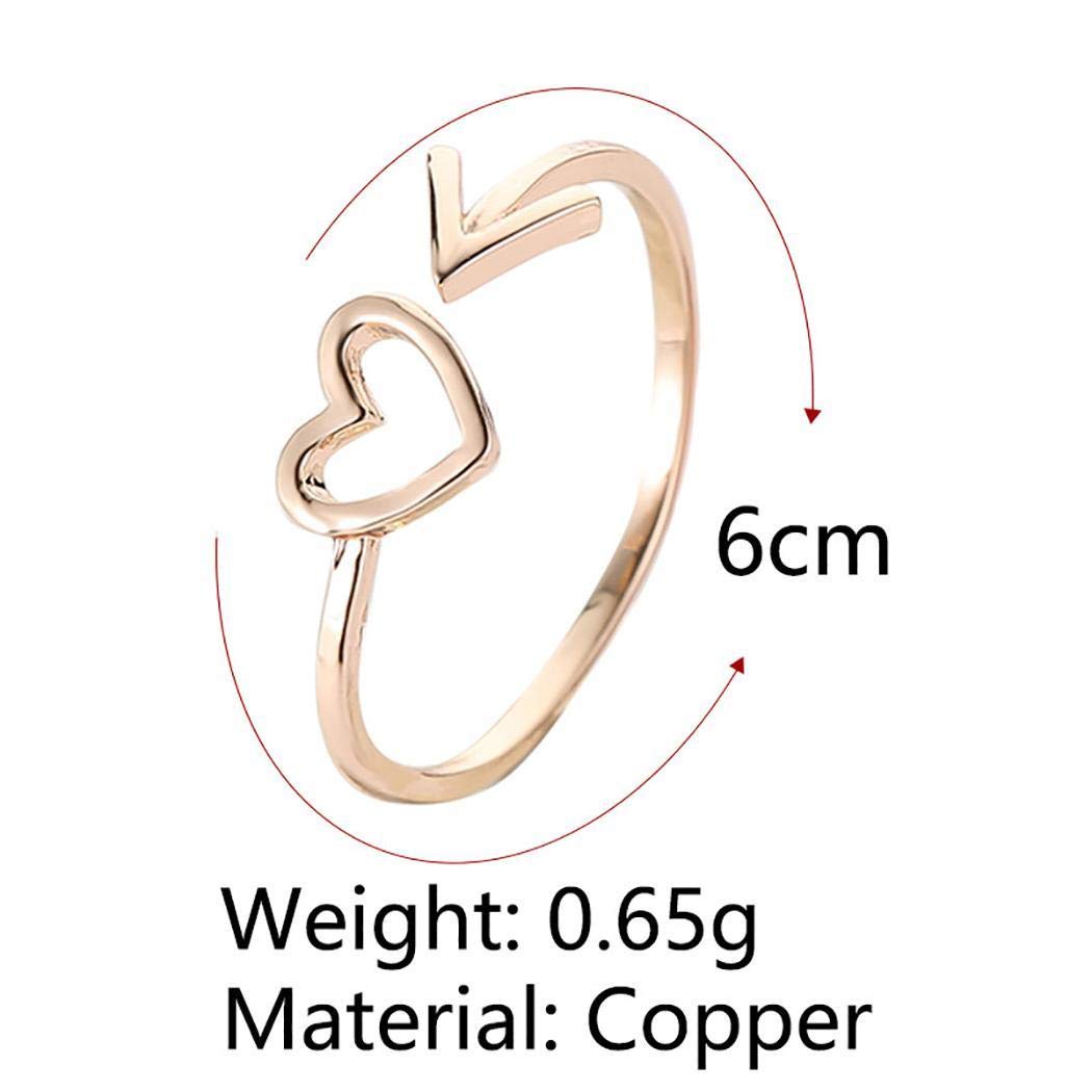 Lindames Women Jewelry Fashion Heart Arrow Shape Ring Rings