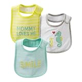 Carter's Baby 3 Pack Bib Set Seahorse Stripe Bibs Under The Sea