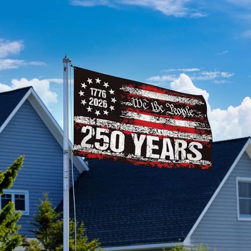 250th Anniversary American Flag 3x5 FT 3-Layer Double-Sided Print, Fade Resistant & Reinforced Brass Grommets, 1776-2026 USA 250 Years of Freedom Patriotic 4th of July We The People Outdoor Flag