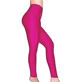 Romastory Women's Stretched Shiny Sports Leggings Mid-Waist Elastic Pants Shining Leggings Tights