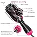 Blow Dryer Brush One Step Hair Dryer & Volumizer Hot Air Brush Ceramic Electric Blow Dryer Styler 3 in1 Styling Negative Ion Hair Straightener Brush with 2pcs Hair Clips (light red)thumb 2