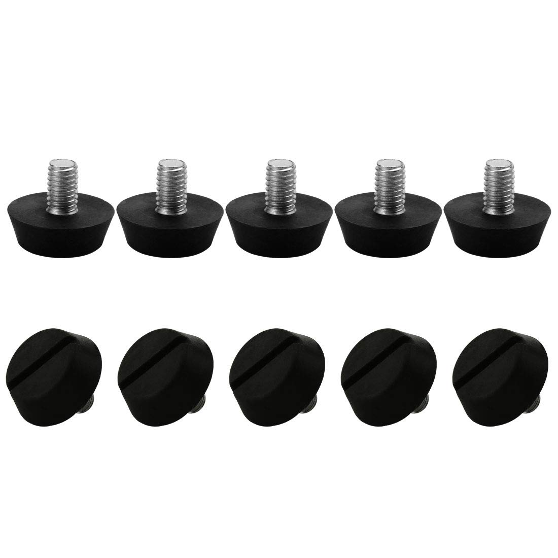 sourcingmap M6 x 10 x 20mm Furniture Glide Leveling Feet Adjustable Leveler Floor Protector for Chair Sofa Leg 10 Pack