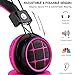 Mokata Foldable Headphones Wireless Bluetooth Headphones Over Ear Built-in Mic SD Card Slot 3.5mm Audio Jack Cable for TV PC Tablet iPhone iPod Cellphone B013 Pinkthumb 3