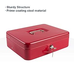 KYODOLED Locking Cash Box with Lock,Money Box with