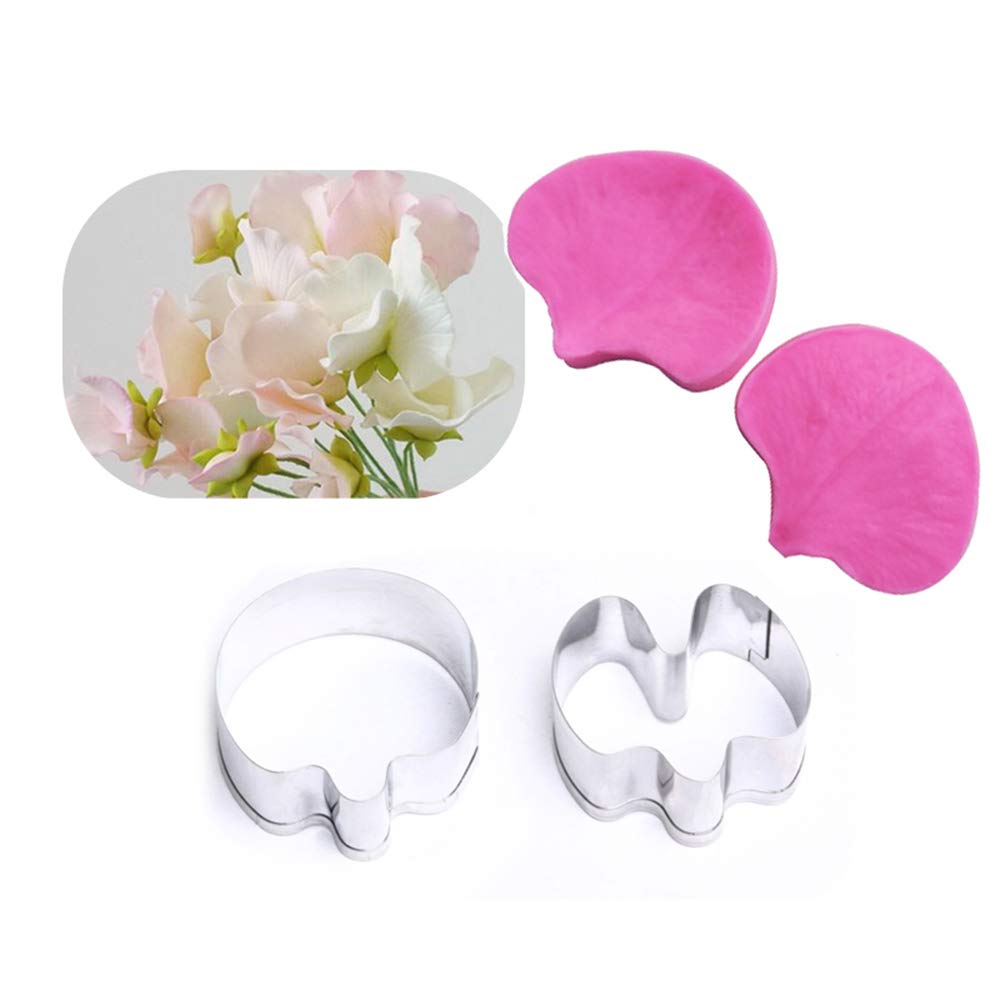 Carunke Fondant Surgar Sweet Pea Petals Cutter Gum Paste Flower Petal
