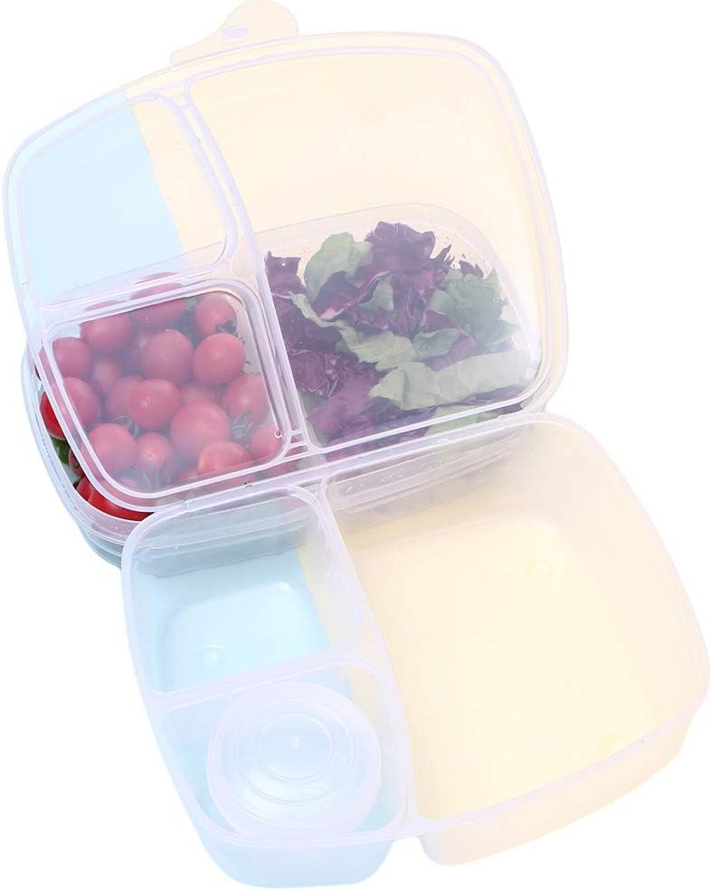 Lnlyin Transparent Lunch Box Portable Picnic Office School Food Storage Leakproof Bento Box,1 White