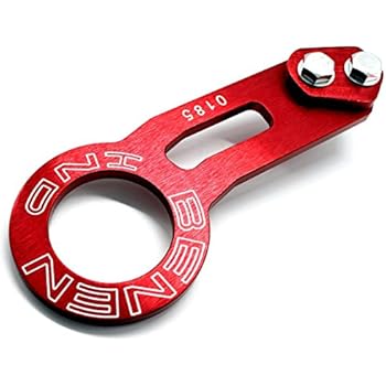 Rear Tow Towing Hook for Universal Car Auto Trailer Ring Aluminum Alloy, IMPROVED} Wiredrawing Anodizing (Red)