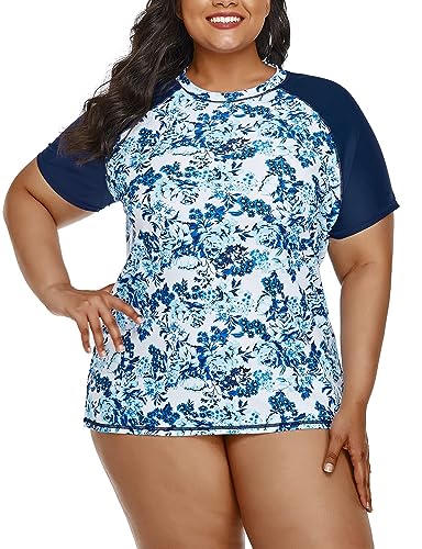 Rash Guards Women's Plus Size Swim Shirts And Shorts Inno