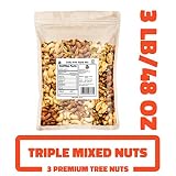 Daily Nuts Triple Mix 3 LB (Almonds (Dry-Roasted), Cashews (Dry-Roasted), Walnuts) No Artificials, Unsalted, Natural, Premium Nuts, Kosher Certified