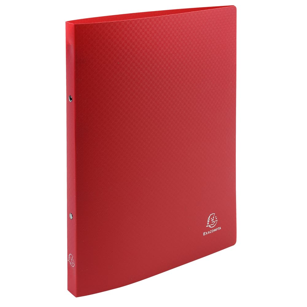 Exacompta - Ref 54195SE - PP Opaque Ring Binder - Suitable for Storing A4 Documents, 2 O-Rings, 20mm Spine, Made from Polypropylene, Spine Label - Red (Pack 5)