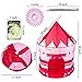 Girl's Pink Princess Castle Play Tent with LED light & Glow in the dark stars - Indoor / Outdoor Kids Tent - Kids Lighted Playhouse - CPSIA Compliant
