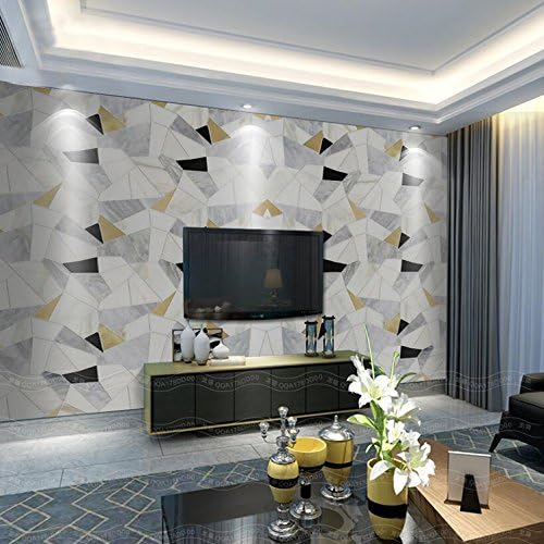 HUANGYAHUI Nordic Simplicity, Abstract Geometry, Polygon Marble, Wallpaper, Modern Living Room, Background Wallpaper, Personality Seamless Murals-450Cmx315Cm