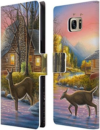 Official Chuck Black River's Crossing Cabin Leather Book Wallet Case Cover For Samsung Galaxy S7 edge
