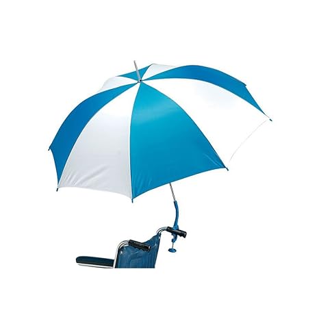 Schirm für Rollstuhl in unterschiedlichen Farben (blau/weiß)