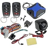 InstallGear Car Alarm Security & Keyless Entry System, Trunk Pop with Two 4-Button Remotes