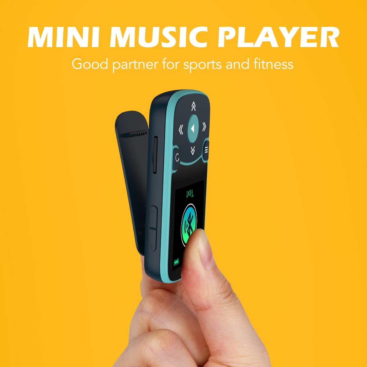 AGPTEK 64GB MP3 Player with Clip, A65 Bluetooth 5.3 Lossless Sound with FM Radio, Voice Recorder for Sport Running, Supports up to 128GB TF Card, Blue