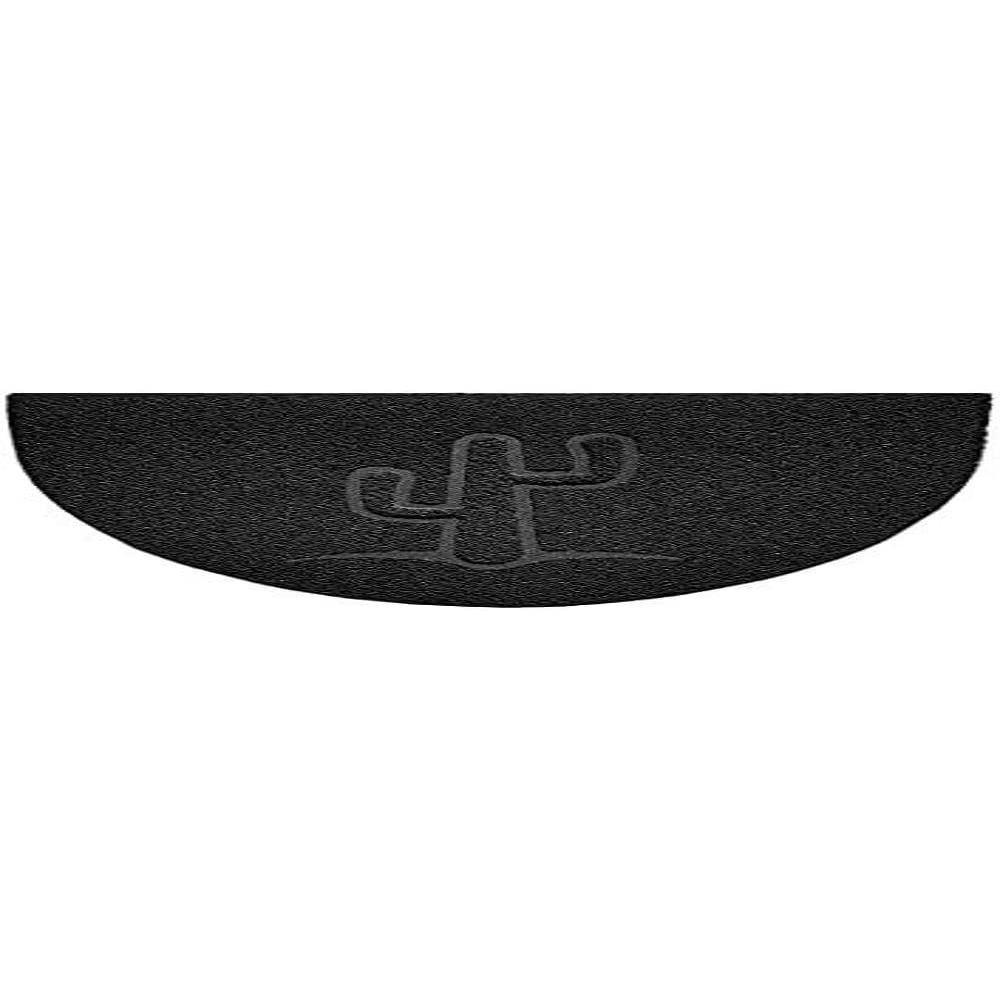 Nicoman Embossed Halfmoon Half Circle Door Mat Dirt-Trapper Jet-Washable Doormat 70x44cm (Black, CACTUS Shape) - Use Outdoor ONLY