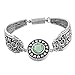 Godagoda Antique Silver Color Magnetic Clasp Flower Carved Bracelet Fits Snap Buttons