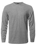 Style by William SBW Men's Solid Basic Crew Neck Thermal Long Sleeve T-Shirt